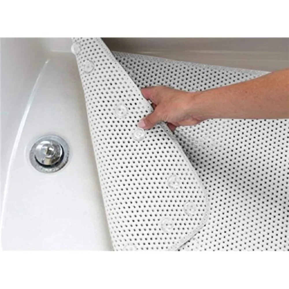 Non Slip Bathtub Mat Extra Large Tub Mat with Suction Cups Drain Holes White